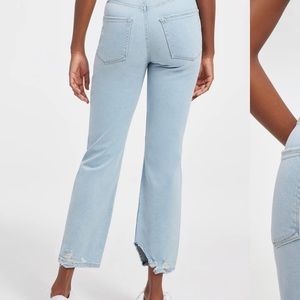 NWT Good American Good Boy Straight Cropped Jeans Size 10